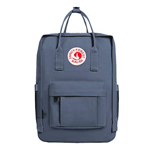 KALIDI Casual Laptop Backpack 15 Inches Classic Camping Rucksack Travel Outdoor Square Daypack College Hiking Gym Bag, Grey Blue - color: Grey Blue
