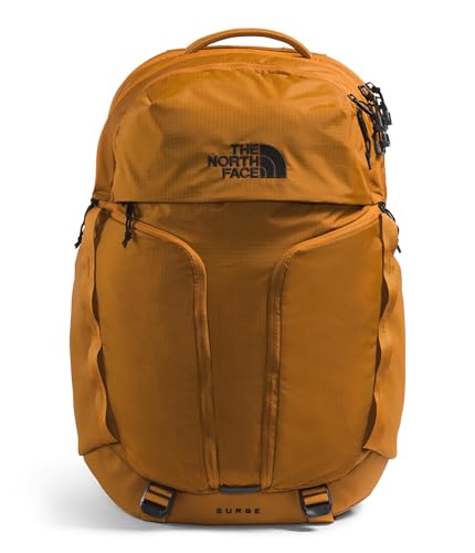 THE NORTH FACE Surge Commuter Laptop Backpack | Daypack With Water Repellent Finish, 16" Laptop Sleeve, Reflective Details - color: Timber Tan, size: One Size