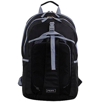 FUEL Lunch Backpack Set Teens Student Water Resistant Bookbag Bag Soft Reusable Insulated Cooler Lunch Box Thermal Travel Office Lunch Bag, Black - color: Black W/ Grey