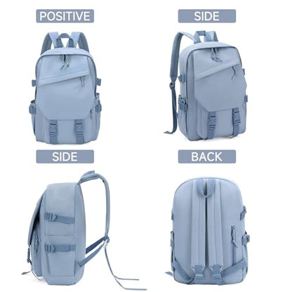 GAEKEAO Classical Basic Travel Backpack for Women and Men Lightweight Travel Workout Sports Backpack Casual Daypack, Blue - color: A03 Light Blue