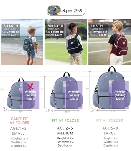 atgark Toddler Backpack for Boys 2-5: Preschool Kindergarten Backpack - 13" Daycare Backpack Fit A4 Folder - color: Blue Crab, style: Ages 2-5 (13" H Fit A4 Folder)