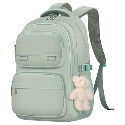 KBTYE School Backpack for Kids Girls Cute Travel Backapck for College Women Men Casual Laptop Bookbag for Teen Student(Green) - color: Green