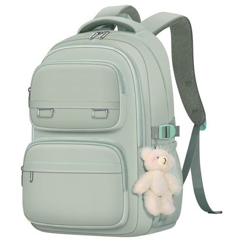 KBTYE School Backpack for Kids Girls Cute Travel Backapck for College Women Men Casual Laptop Bookbag for Teen Student(Green) - color: Green