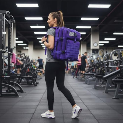45L Military Tactical Backpack for Men & Women Bug Out Bag Assault pack Molle Daypack Hiking Trekking Rucksack(45L purple) - color: 45l Purple