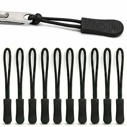 Vive Zipper Pulls Replacement (10 Pack) - Helper Grip Fix for Clothes, Shoes, Purse, Handbag, Luggage, Jacket, Backpack, Boot - Universal Easy Gripper Puller - Set of Plastic Repair Tabs Dexterity Aid