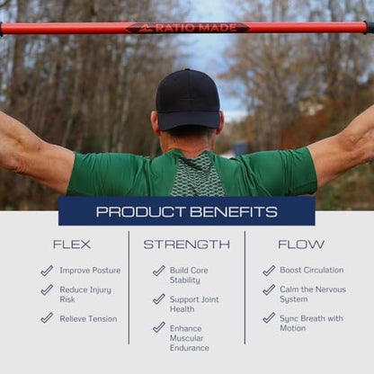 Stretch Stick, flexibility trainer, and mobility aid - color: Forest, size: 66 inches