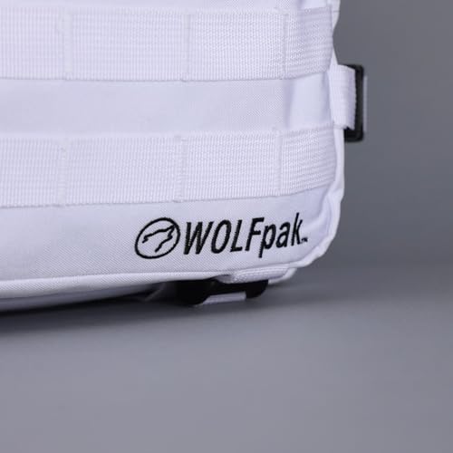 WOLFpak 25L Athletic Gym Backpack - Durable 1000D Waterproof Oxford Material with MOLLE Webbing, Laptop Pocket & Dual Cup Holders, Durable Fitness/Travel/Military Daypack (Polar White) - color: Polar White