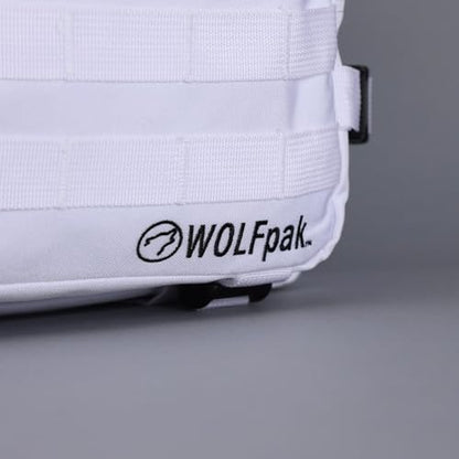 WOLFpak 25L Athletic Gym Backpack - Durable 1000D Waterproof Oxford Material with MOLLE Webbing, Laptop Pocket & Dual Cup Holders, Durable Fitness/Travel/Military Daypack (Polar White) - color: Polar White
