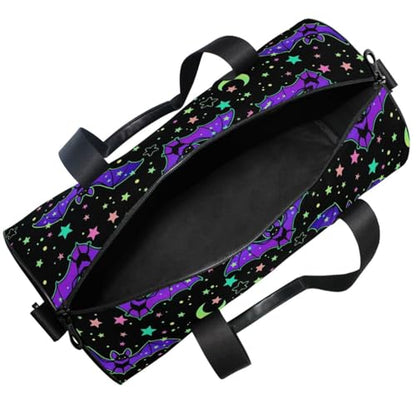 MNSRUU Duffel Bags Magic Galaxy Bat Sports Gym Bag Travel Luggage Overnight Bags for Men Women Duffel Bags for Traveling - color: Goth 12