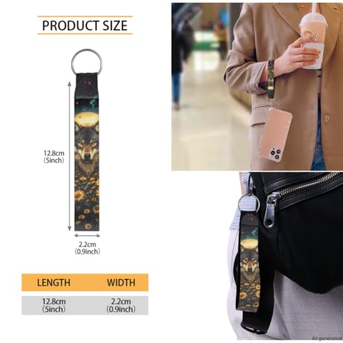 ZDCUSTOM Sunflower Wolf School Backpack with Lunch Box for Kids Boys School Bags with Pencil Case Keychain Water Bottle Holder 5PCS, Large Capacity Elementary Bookbag for 1st 2nd 3rd Grade - color: Sunflower Wolf