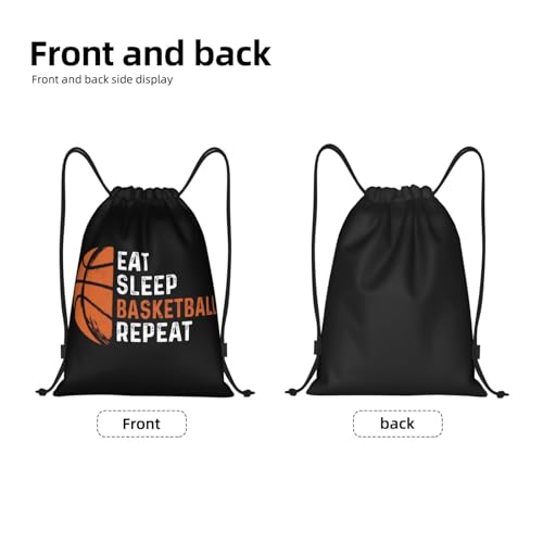 Gianlaima Eat Sleep Basketball Repeat Drawstring Bags Backpack Sport Gym Sack For Men Women - color: Black10