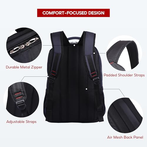 SAKOS Brisk 15.6 inch Laptop Backpack, Professional Travel Backpack Carry on Flight - TSA Approved, Water Repellent Laptop Backpack for Men & Women, College Backpack with Laptop Compartment - Black - color: 1. Brisk - Black