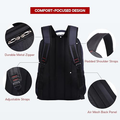 SAKOS Brisk 15.6 inch Laptop Backpack, Professional Travel Backpack Carry on Flight - TSA Approved, Water Repellent Laptop Backpack for Men & Women, College Backpack with Laptop Compartment - Black - color: 1. Brisk - Black