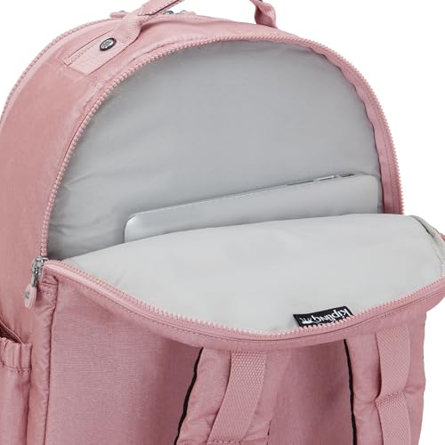 Kipling Women's Seoul Extra Large 17" Laptop Backpack, Durable, Roomy with Padded Shoulder Straps, Built-In Protective Sleeve - color: Berry Glow Met, size: 13.5''L x 17.75''H x 9''D
