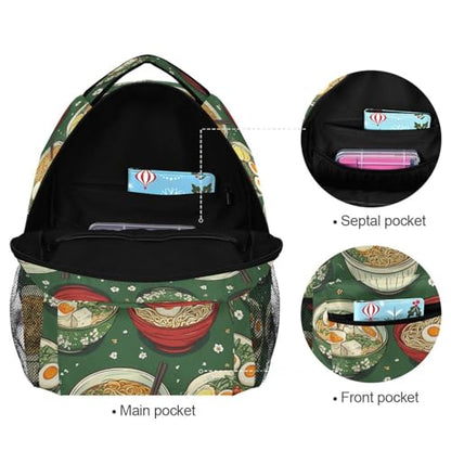 Laptop Backpack for Unisex Adult Fashion Laptop Bag with Chest Strap Gift Men & Women Instant Noodles Cute Style - color: Multicolor06