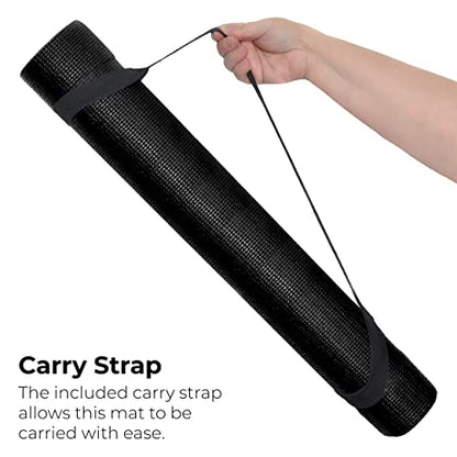 10-Pack Yoga Mat With Carrying Strap, 68" x 24" Non Slip Exercise Mat, 4mm Thick Gym Mat, Bulk Non Toxic Yoga Mats for Home Workout and Studios - color: Black