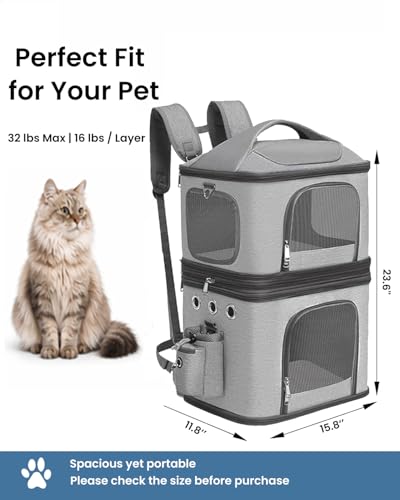 HOVONO Detachable Double Cat Backpack Carrier for 2 Pets