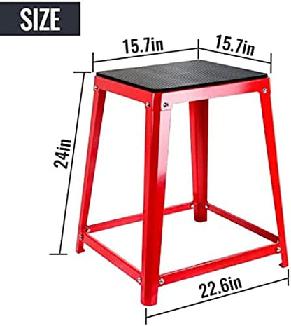 Plyometric Platform Boxes Fitness Steel Plyo Box Exercise Jump Box Step Up Plyometrics Box Jumping Agility Box For Exercise Fit Training Conditioning - color: 24'' Red
