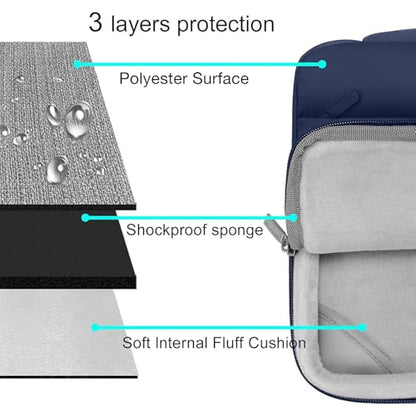 MOSISO Compatible with MacBook Air 15 inch Case M5 2026 M4 2025 M3 2024 M2 2023 A3448 A3241 A3114 A2941, Plastic Hard Shell Case&Puffy Sleeve Bag&Keyboard Skin&Webcam Cover&Screen Film, Navy Blue - color: Navy Blue