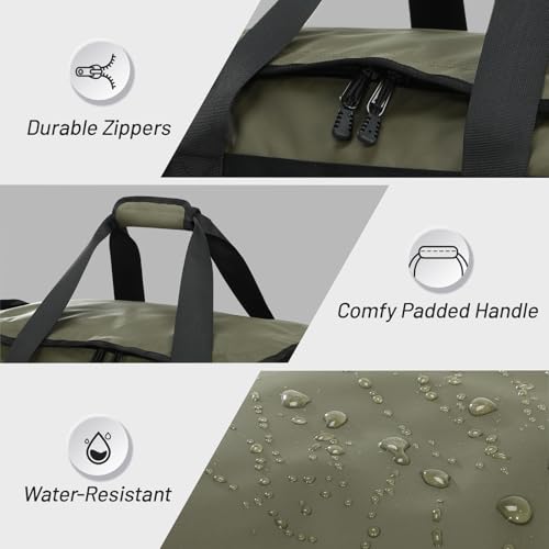 MIER Gym Bag for Men Large Duffel Backpack with Shoe Compartment, 60L Convertible Duffle Bags Weekender Overnight Bag for Gym Sports Travel, Green - color: Green