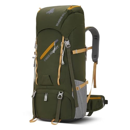 Bseash 65L Waterproof Hiking Camping Backpack with Rain Cover, Outdoor Sport Travel Daypack for Climbing Touring (Army Green) - color: Army Green