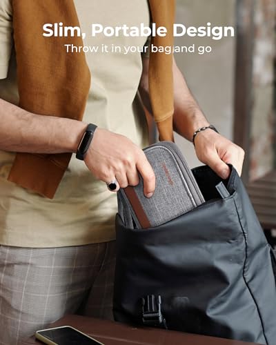 BAGSMART Small Travel Cable Organizer, Tech Accessories for Charger, Phone, Gray - color: Grey