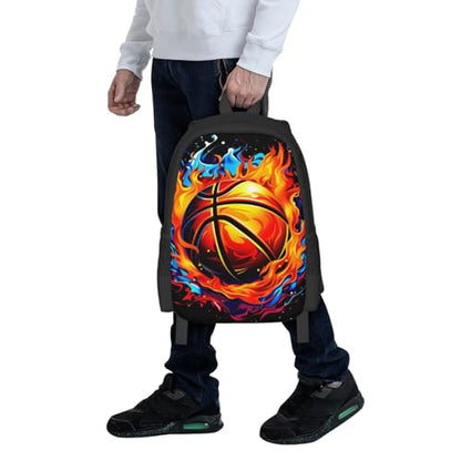Colorful Basketball Backpack Laptop Travel Bag Adjustable Backpack Print Daypack for Men Women 16.5 In - color: Style 1