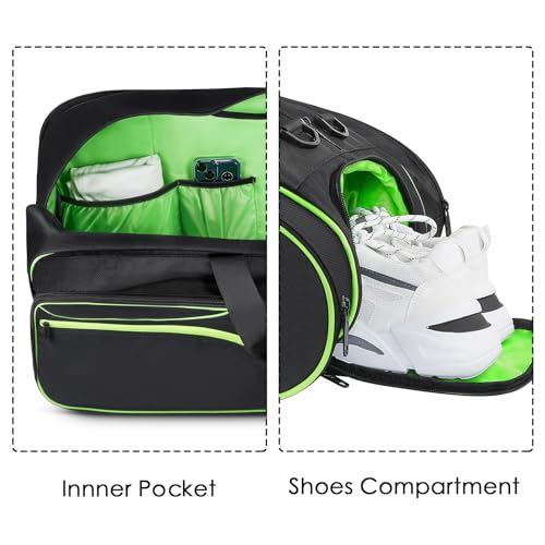 MATEIN Tennis Bag 6 Rackets, Large Racket Bag with Shoe Compartment, Cooler | Extra Large, Protective, Convertible, Removeable Shoulder Strap, Insulated Cooler Pocket, Water Resistant, Men Tournament Use
