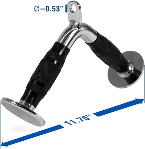 Yes4All Cable Machine Attachment, Row Handles, Tricep Rope, Straight Bar, V Bar, LAT Pulldown Accessories Load 880 LB for Home Gym - color: F. V Bar - Rubber