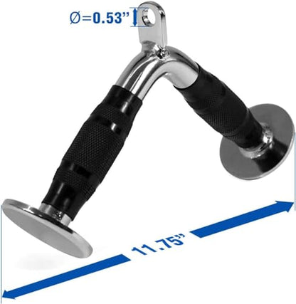Yes4All Cable Machine Attachment, Row Handles, Tricep Rope, Straight Bar, V Bar, LAT Pulldown Accessories Load 880 LB for Home Gym - color: F. V Bar - Rubber