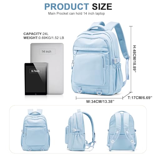 Cute Backpack for College Students Waterproof School Bag High School Backpacks for Teens Girls Boys Laptop Bookbag Casual Daypacks Backpacks for Women Men（Blue） - color: B4-blue