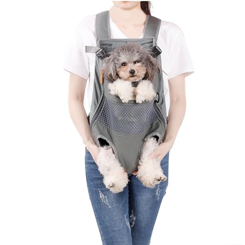 Lifeunion Legs Out Dog Carrier Backpack Hands-Free Adjustable Pet Travel Carrier for Small Medium Dogs Cats Motorcycle Hiking Walking (Grey) - color: Grey