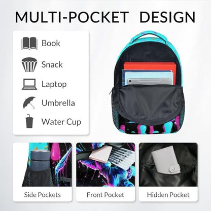 Boys Baseball Backpack for Teens School Bookbag - Kids Schoolbag with Drip Print for Sport Lovers Team School Supplies (17 Inch) - color: Purple