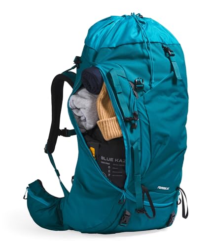 The North Face Women's Terra 55 Backpack - Hiking Pack, Women-Specific Fit, Cinch-Top Opening, Pole & Ice Axe Attachments, Blue Moss/Sapphire Slate-NPF, Medium/Long - color: Blue Moss/Sapphire Slate-npf, size: Medium/Long