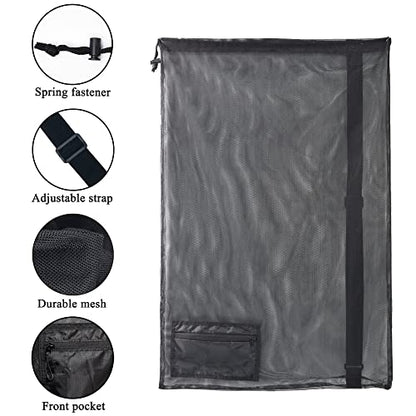 Drawstring Mesh Ball Bag,Holds 10+ Soccer Balls, Foldable Swim Bag for Gym, Pool & Beach Gear, Swimming, Basketball Equipment Carryall (L)
