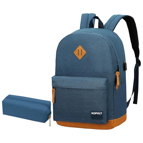 Laptop Backpack with USB Charging Port, Classic Backpack, Work Backpack, Travel(18 Inches/Blue) - color: Blue, size: Large