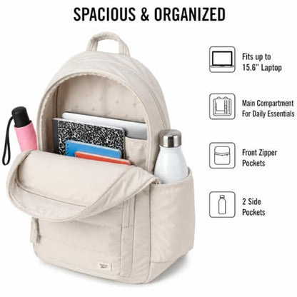 Reebok Backpack - Multipurpose Lightweight Carry On Everyday Laptop Gym Travel Commuter Backpack, Skyler Pumice Stone - color: Skyler Pumice Stone