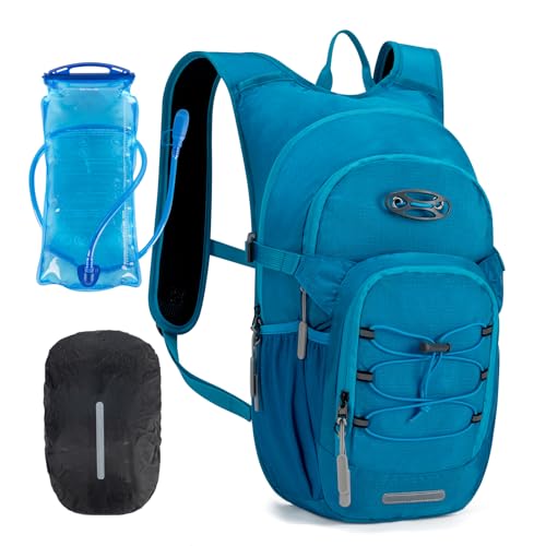 KABAQOO Hydration Backpack, 18L Multipurpose Hiking Backpack with 3L Water Bladder, Water Backpack Insulated Hydration Pack Ideal for Hiking and Cycling - color: Blue