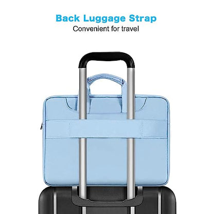 MOSISO 360 Protective Laptop Bag 13.3 inch, 13-14 inch Computer Bag Compatible with MacBook Air 13 inch/Pro 13 inch/Pro 14 inch,HP,Dell,Notebook, Laptop Carrying Case with Strap&Handle, Airy Blue - color: Airy Blue, size: 13.3 inch