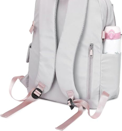 Acmebon Girl Roomy Fashion Laptop Backpack Casual Daily Backpack for Women Grey - color: Grey