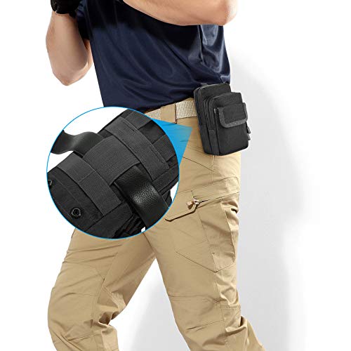 FRTKK 2 Pack Molle Pouches - Tactical Compact Water-Resistant EDC Pouch Bag Small Utility Pouch - color: 2 Pack-Black 2