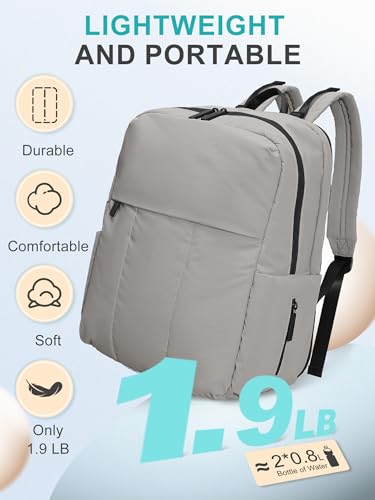 MOMINSIDE Diaper Bag Backpack - Large Puffer Diaper Bag - Neoprene Diaper Bag Quilted Baby Bag, Large Changing Pad, 15 Pockets, Lightweight, Grey - color: Grey