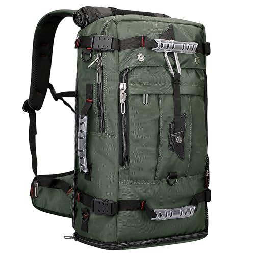WITZMAN Travel Backpack for Men Large Duffle Luggage Bag Fit 17 Inch Laptop Carry On Bags for Airplane (B681 Army Green) - color: Army Green