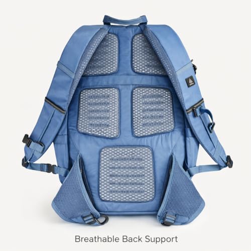Lewis N. Clark 28L Hiking Daypack – Full-Size Trail Backpack with Padded Straps, Rain Cover & Removable Laptop Sleeve - color: Blue, size: 28L