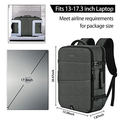 Lubardy Travel Backpack for Men Women 17 Inch Flight Approved Carry on Backpack Waterproof Large 40L Luggage Daypack Business College Weekender Overnight Laptop Backpack with 3 Packing Cubes, Grey - color: Grey(backpack With 3 Packing Cubes)