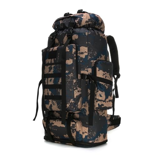 Hiking Backpack for Men 70L/100L Camping Backpack Military Rucksack Molle 3 Days Assault Pack for Climbing | Camping Backpack - color: 100l-bluemix