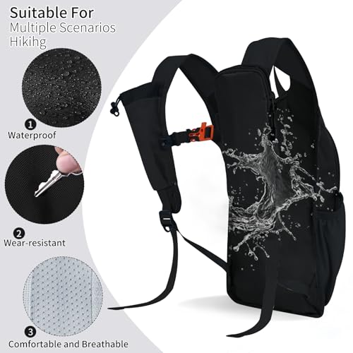 Hiking Backpack 10L/15L Small Daypack Lightweight Packable Travel Foldable Water Resistan for Women Men (Black, 10L) - color: Black, size: 10L