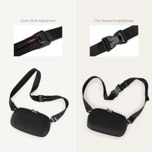 reeyee Commuter EDC Sling Bag for Men, 840D Cordura, Slide Buckle, Black - size: A7-Sliding buckle-3L
