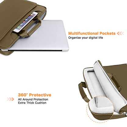 MOSISO 360 Protective Laptop Bag 13.3 inch, 13-14 inch Computer Bag Compatible with MacBook Air 13 inch/Pro 13 inch/Pro 14 inch,HP,Dell,Notebook, Laptop Carrying Case with Strap&Handle, Olive Yellow - color: Olive Yellow, size: 13.3 inch