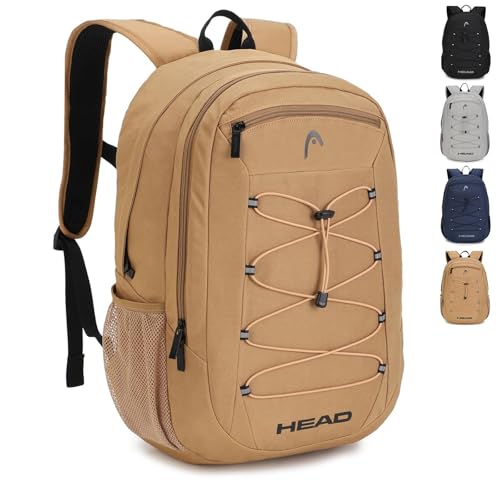 HEAD 30L Waterproof Drone String Travel Backpack for Men, Lightweight Laptop Backpack Fits 15.6 inch Notebook, Casual Daypack Carry On Backpack for College/Gym/Outdoor/Daily Use/Commute, TSA Friendly - color: Khaki